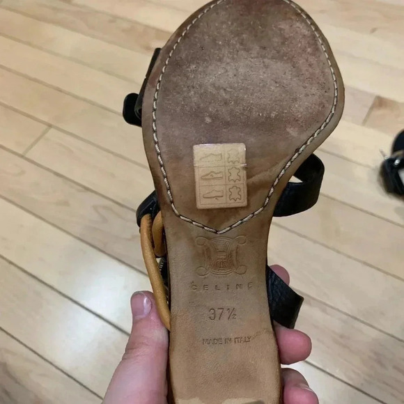 Vintage Celine brown strappy heels size 37 1/2 (6.5-7~US) - Picture 7 of 11